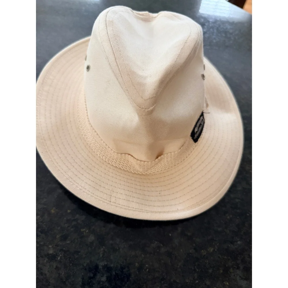Panama Jack Cream Canvas Cotton Safari Hat Small Made in USA Vintage Sun Hat